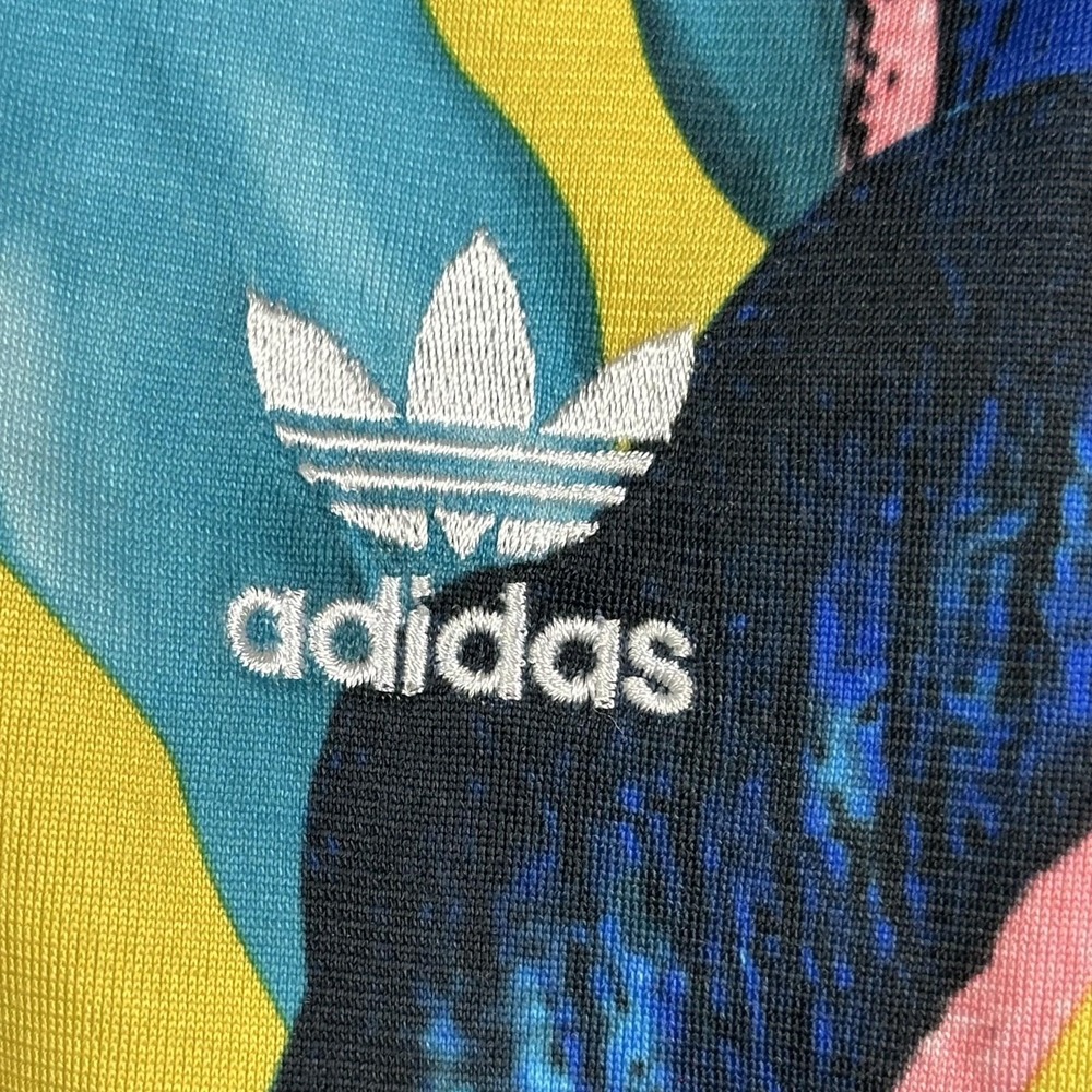 Adidas Jacket Womens Small Leaf Print DH3066 Track Floral Zip Trefoil - Picture 5 of 11